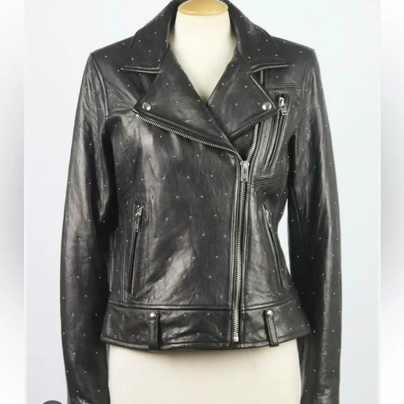 Womens Jacket Iro Studded Leather Jacket Iro Jacket Nude Leather